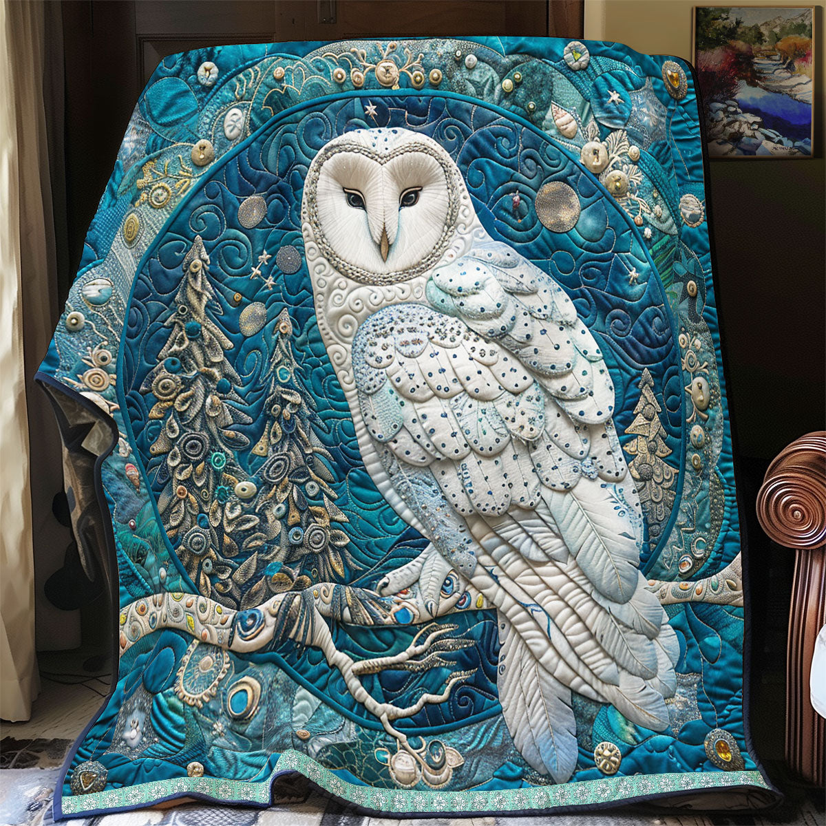 Sorcerer White Owl WP0609040CL Quilt