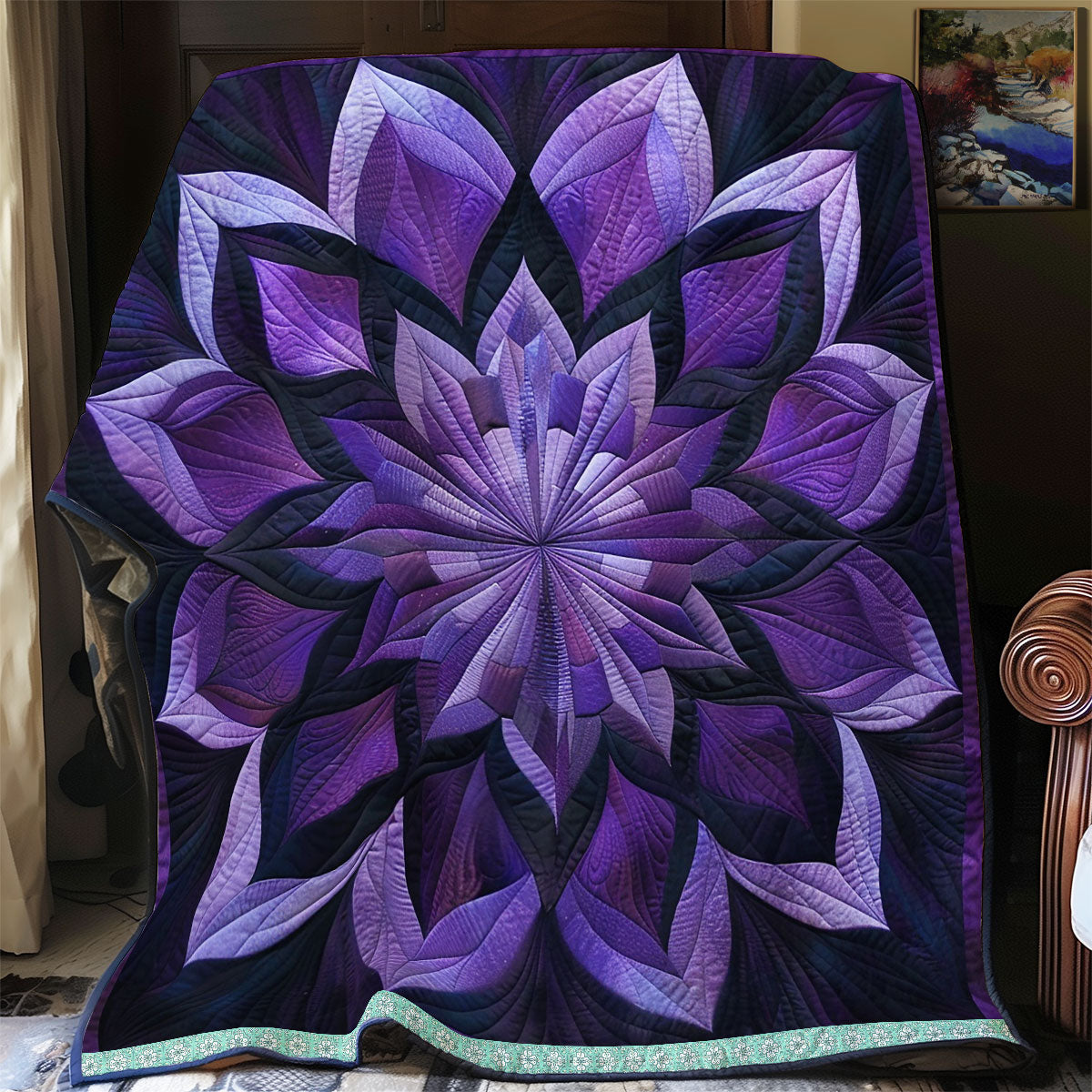 Purple Serenity Blossoms WN1309028CL Quilt