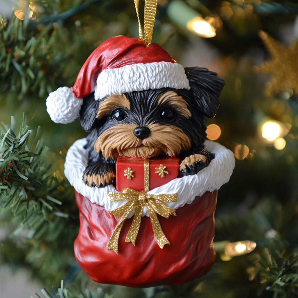Snowy Yorkie CP1710033CL Christmas Ornament
