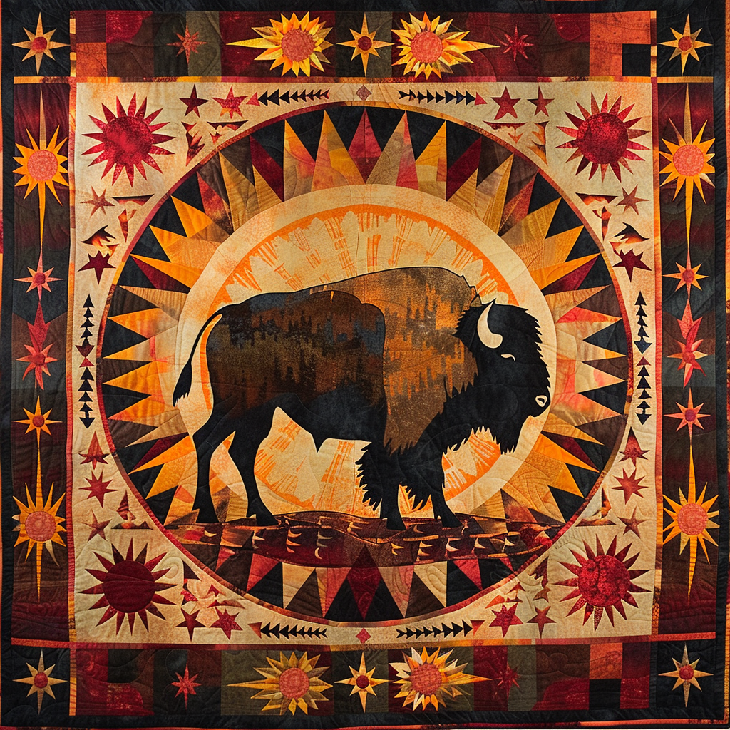 Bison And Sun XR1007007CL Quilt