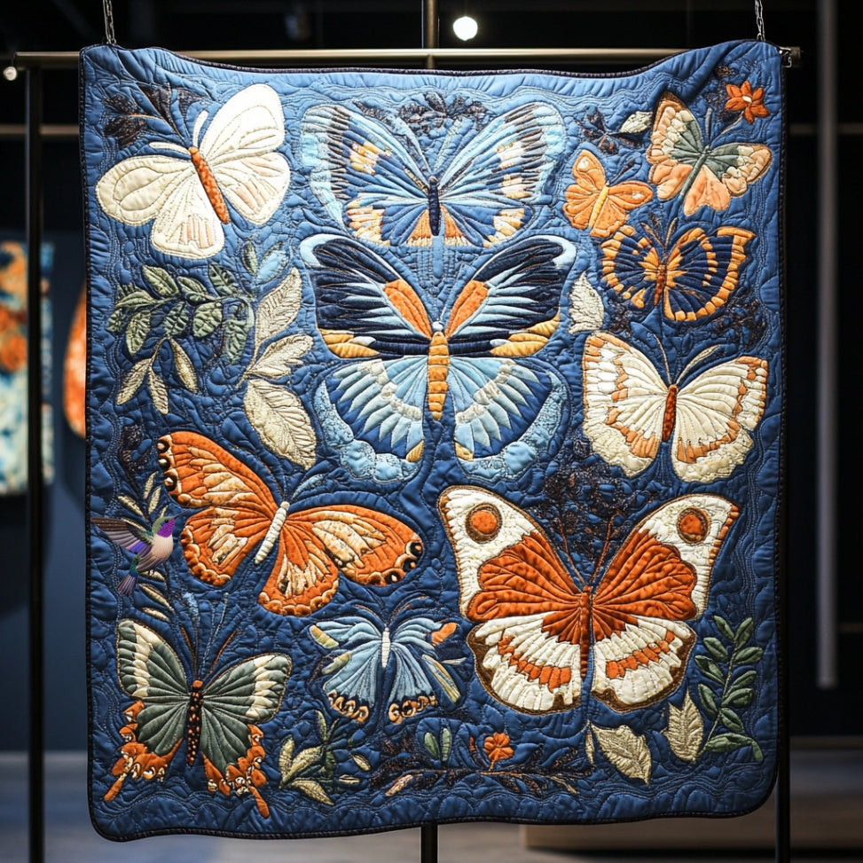 Blue Butterfly WU0912037CL Quilt