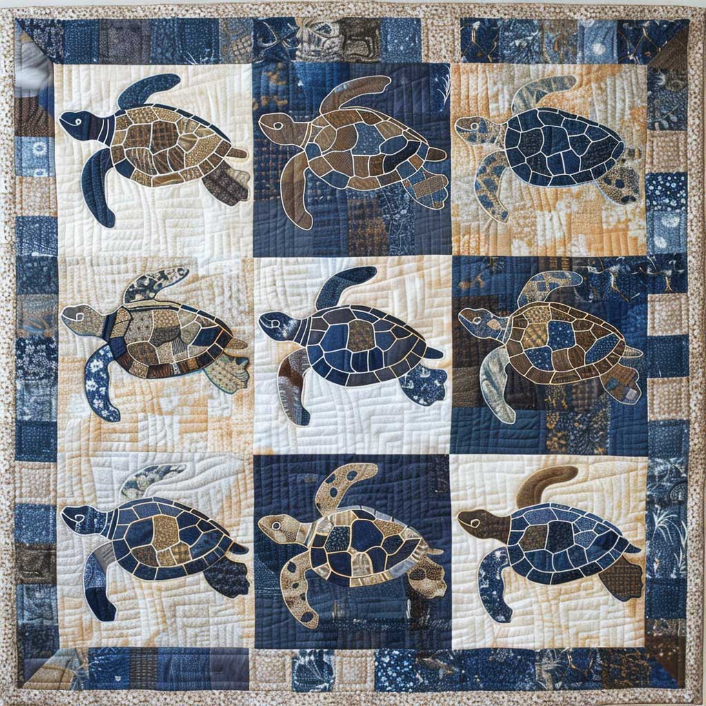 Blue Sea Turtles XR0207011CL Quilt