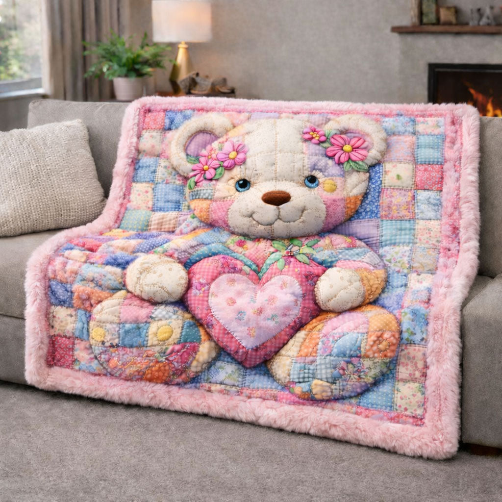 Patchwork Teddy CW2801006CL Faux Fur Throw Blanket