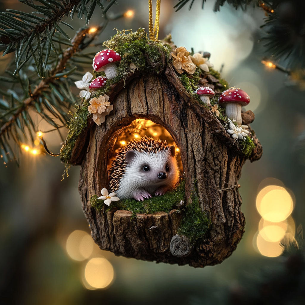 Cozy Hedgehog Christmas WN2411019CL Christmas Ornament