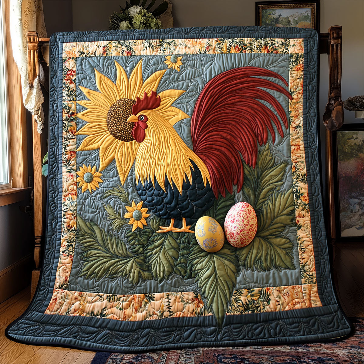 Chicken Sunflower WX2003006CL Quilt