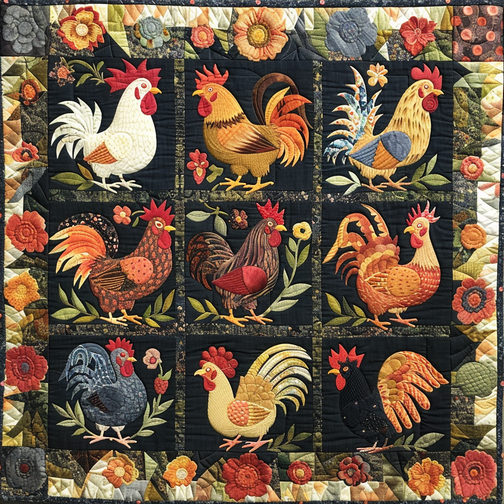 Chickens XR2005013CL Quilt