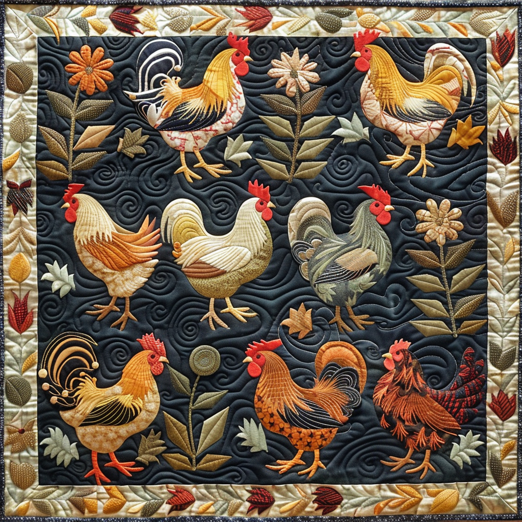 Chickens XR2005017CL Quilt