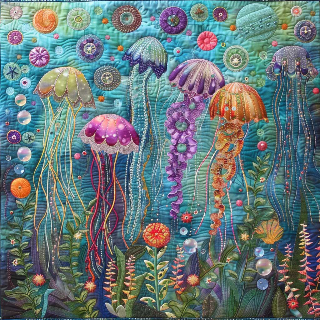 Colorful Jellyfishes XR0307019CL Quilt