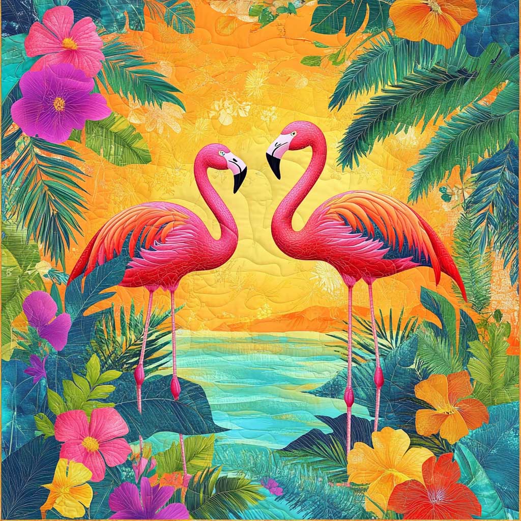 Couple Flamingo XR0608041CL Quilt