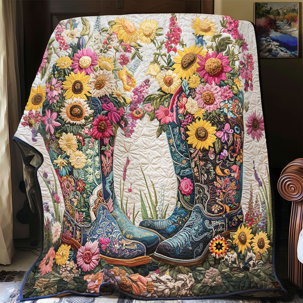 Cowboy Boots Spring Time WU1812022CL Quilt