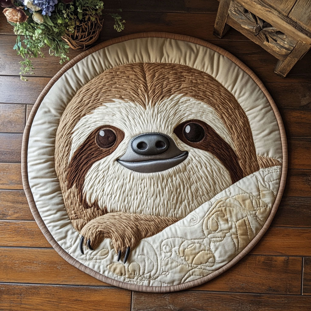 Cozy Sloth CP1106029CL Quilted Round Mat