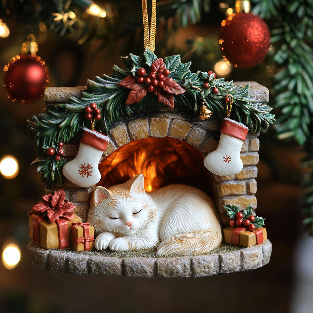 Fireside Feline CP2411040CL Christmas Ornament