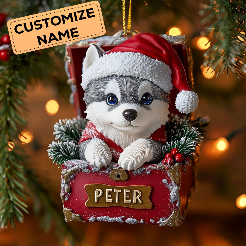 Christmas Husky CW2411005CL Personalized Christmas Ornament