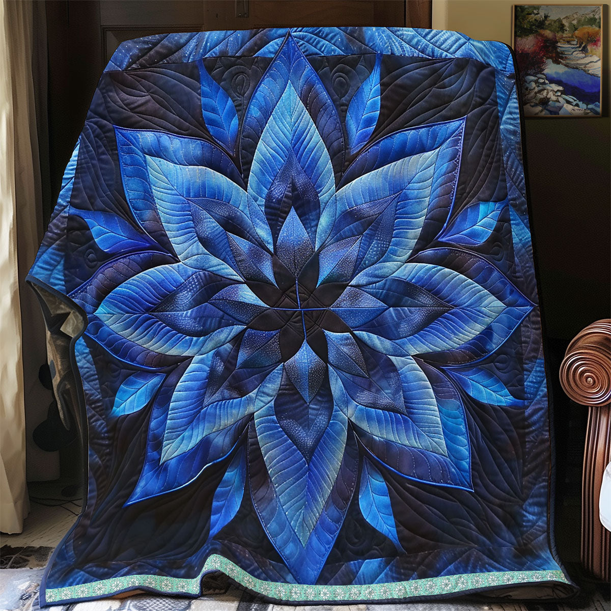 Blue Floral Mystique WN1309007CL Quilt