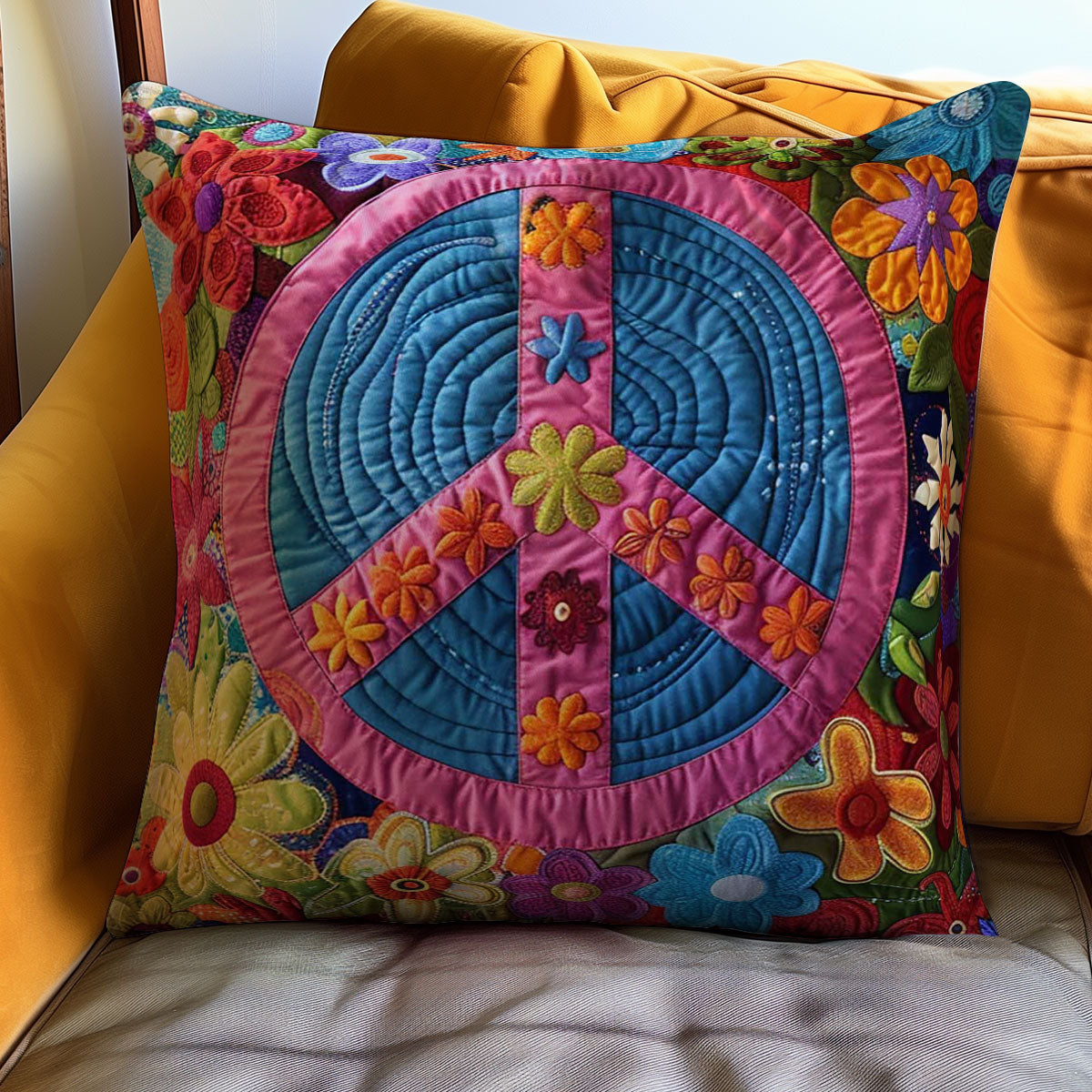 Trippy Hippie Sign WJ1909044CL Quilt Pillow Case