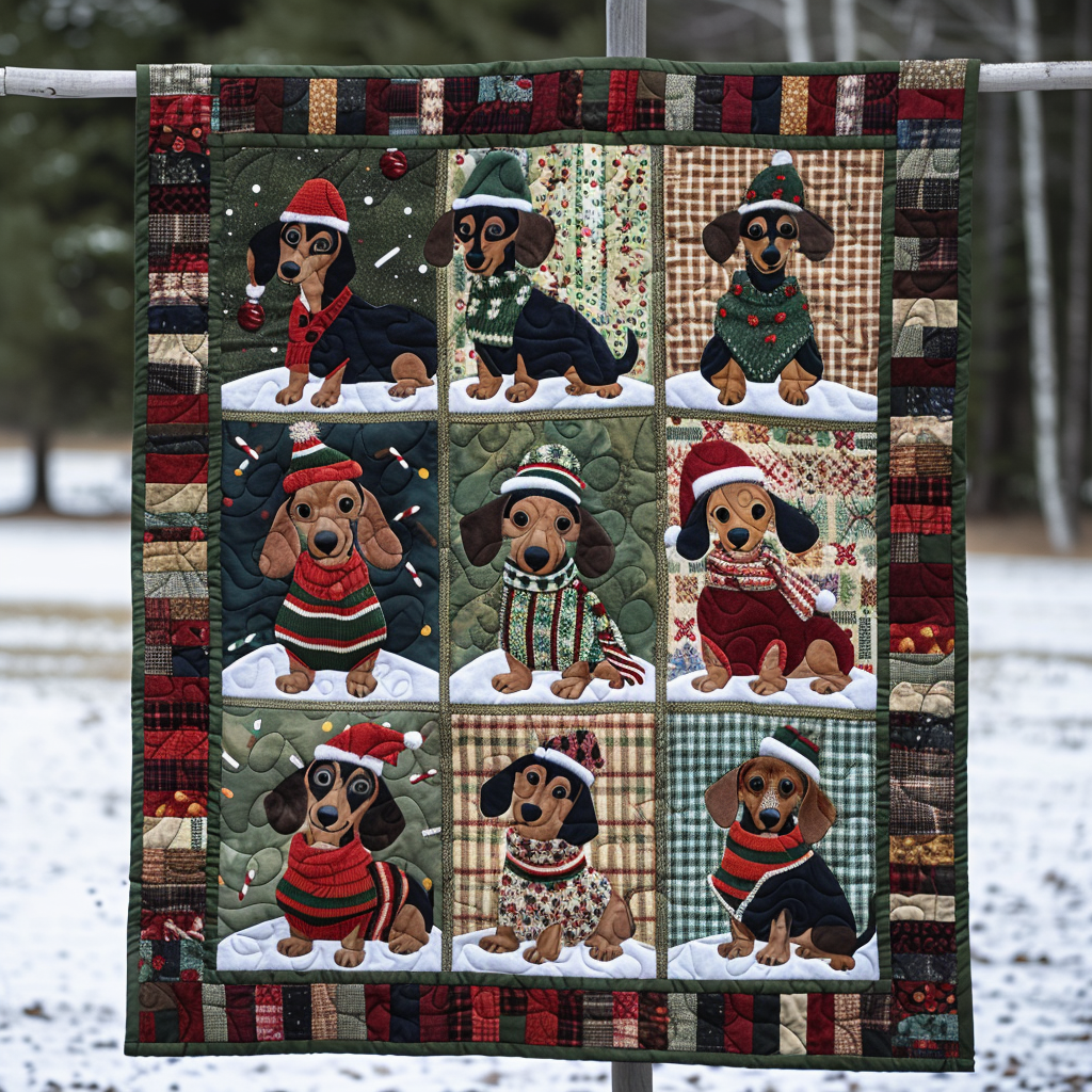 Dachshund Huddle WN1909093CL Quilt