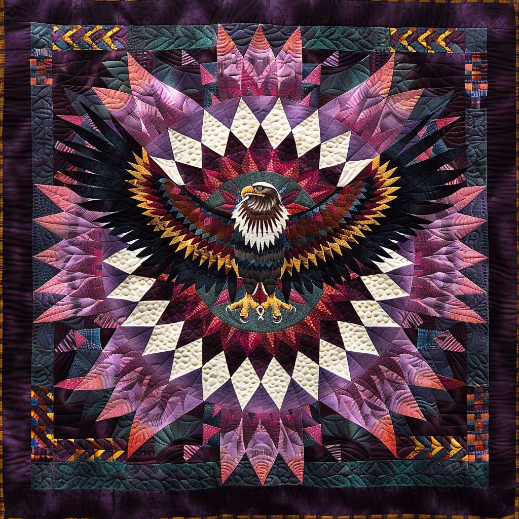Eagle And Purple Star XR0607008CL Quilt
