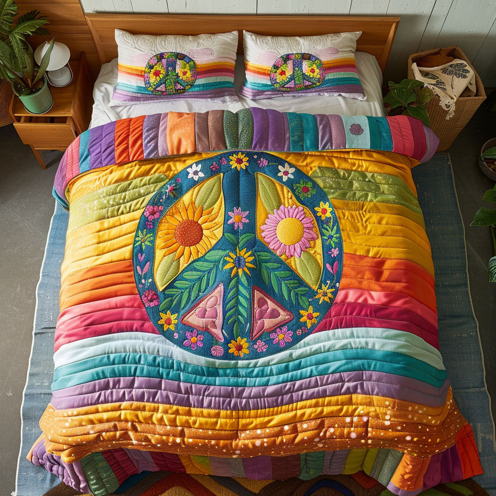 Peace Floral Rainbow CP0904028CL Duvet Cover Set