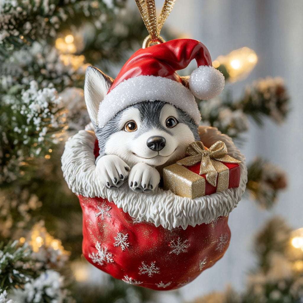 Snowy Husky CP1510005CL Christmas Ornament