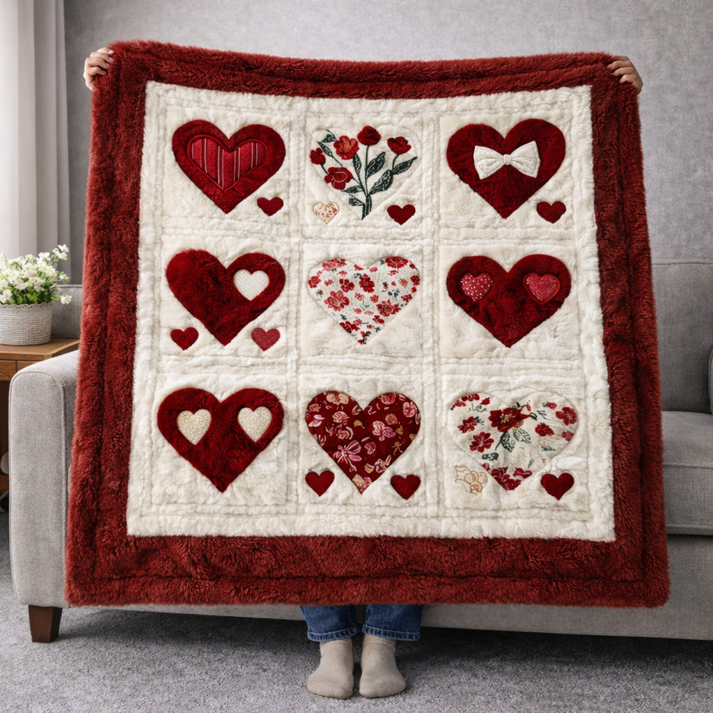 Heart Of Love QA1601003CL Faux Fur Throw Blanket