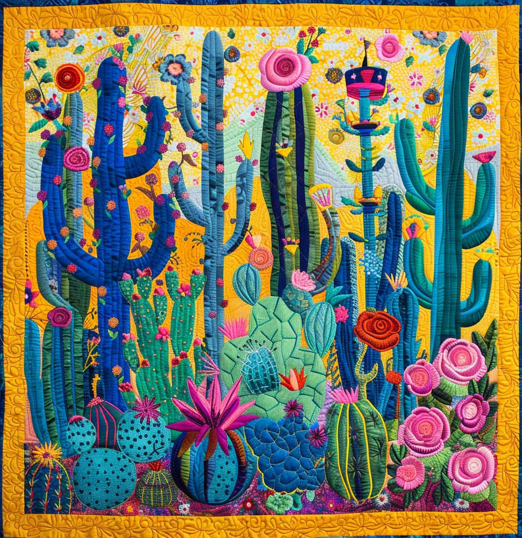 Floral Cactus XR1608022CL Quilt