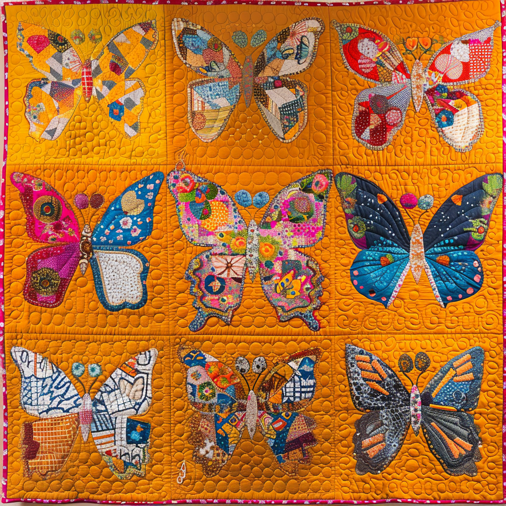 Flying Butterflies XR1106015CL Quilt