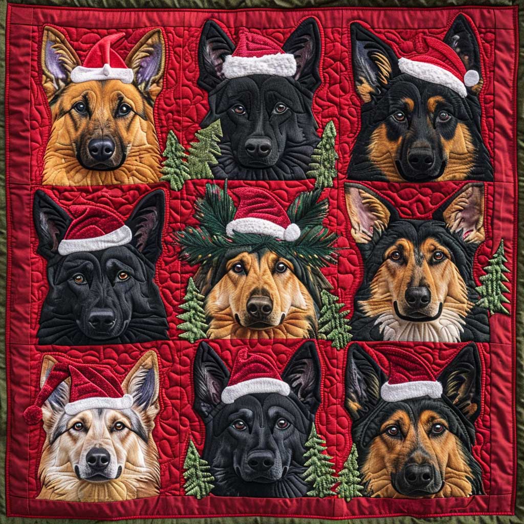 German Shepherds Merry Christmas XR1508032CL Quilt