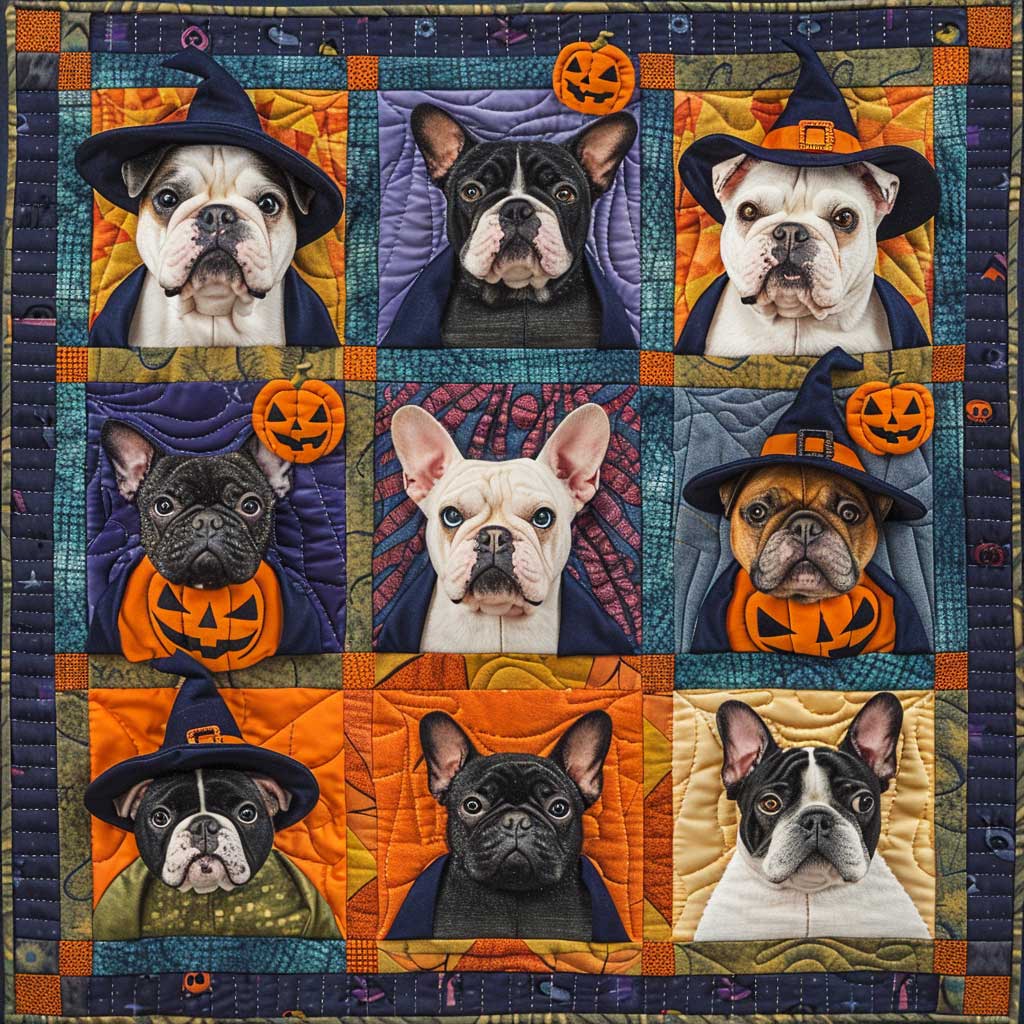 Halloween Vibe French Bulldogs XR1908047CL Quilt