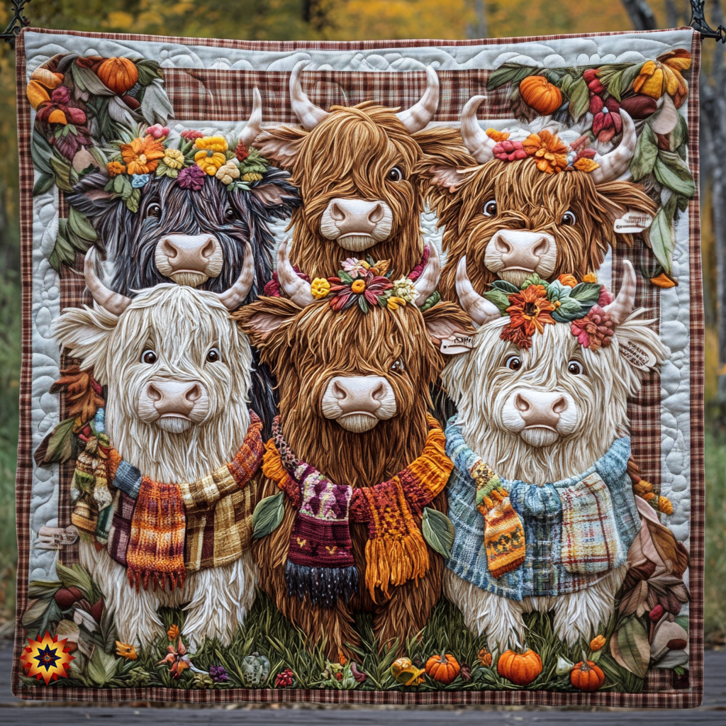 Highland Cow WU1312002CL Quilt