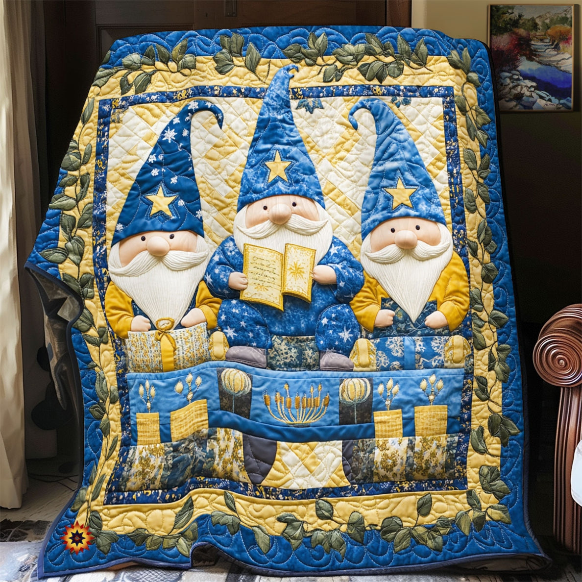 Jewish Gnomes WU2012021CL Quilt
