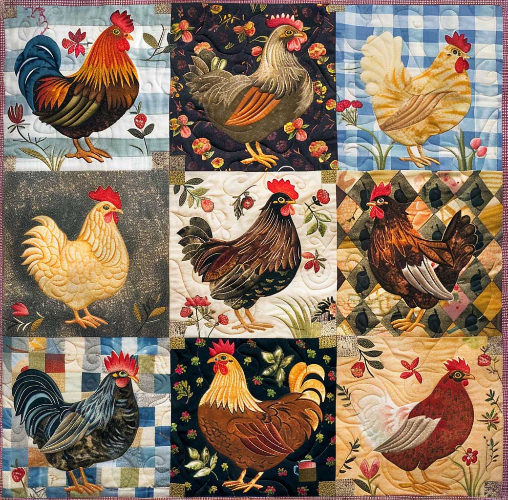 Love Chickens XR2806006CL Quilt