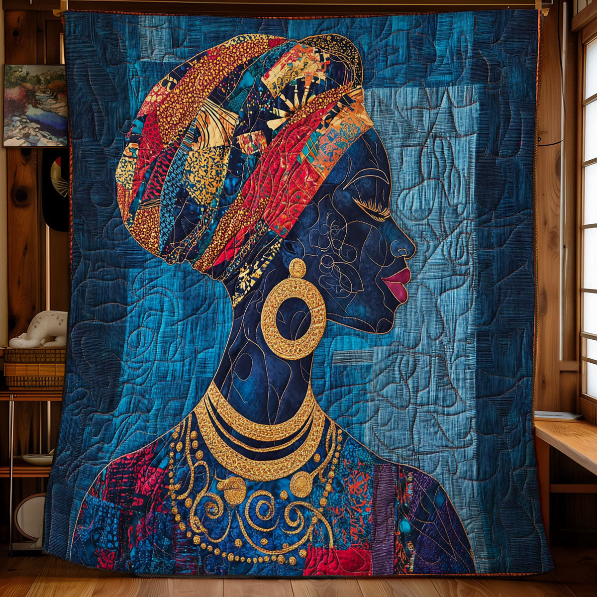 Black Woman Figure WU2002002CL Quilt