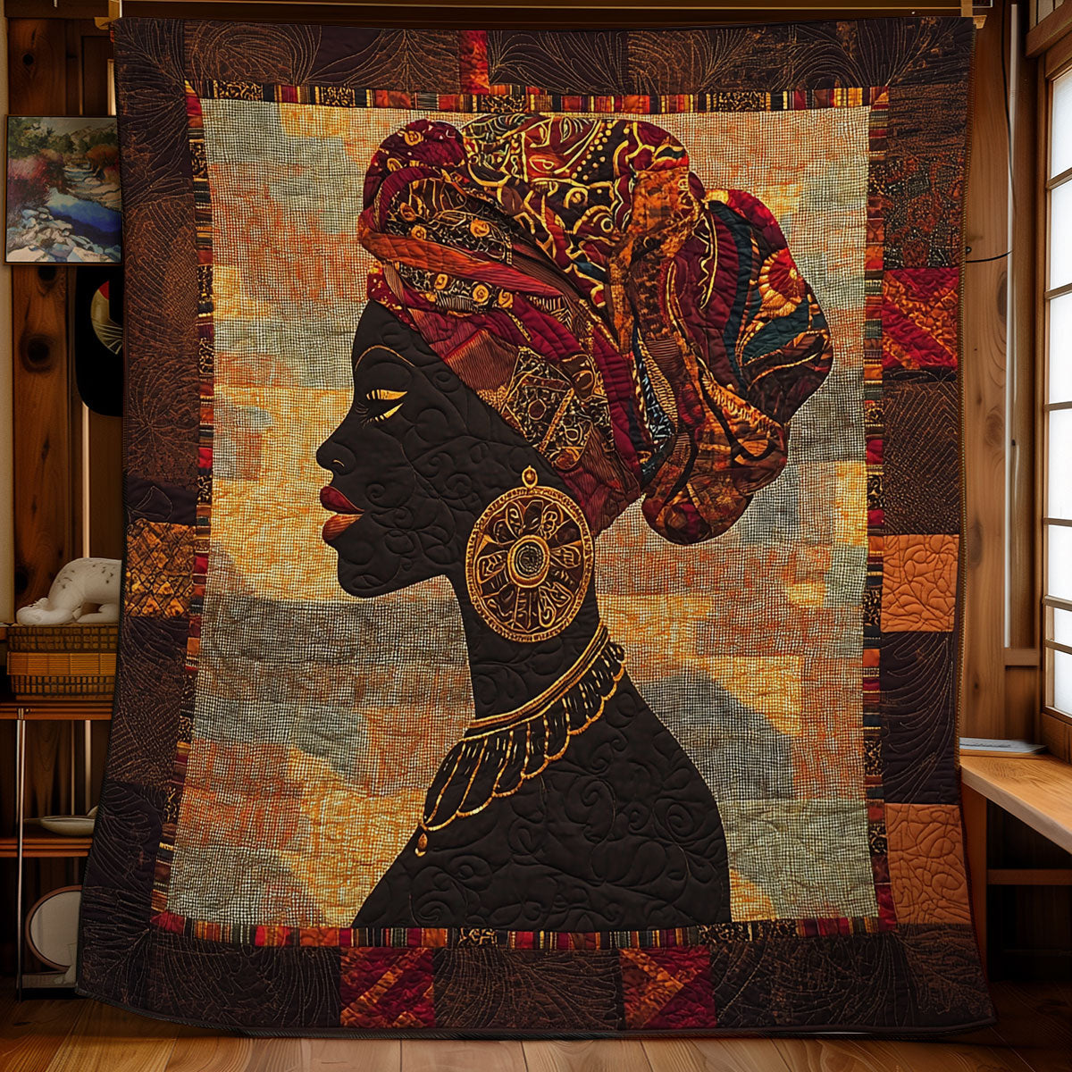 Black Woman Figure WU2002008CL Quilt