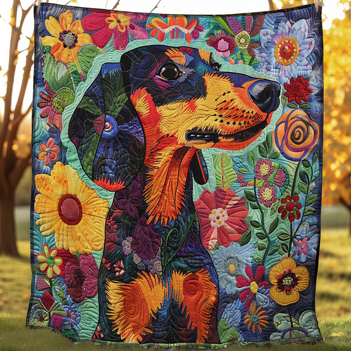 Flower Dog WJ1006009CL Quilt