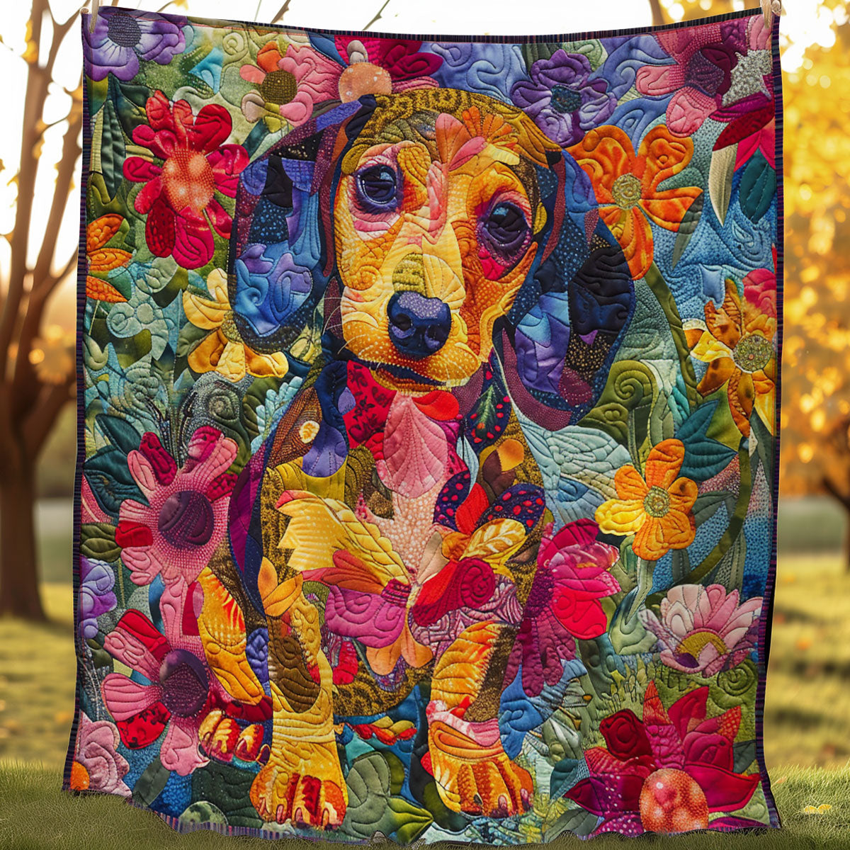 Flower Dog WJ1006010CL Quilt