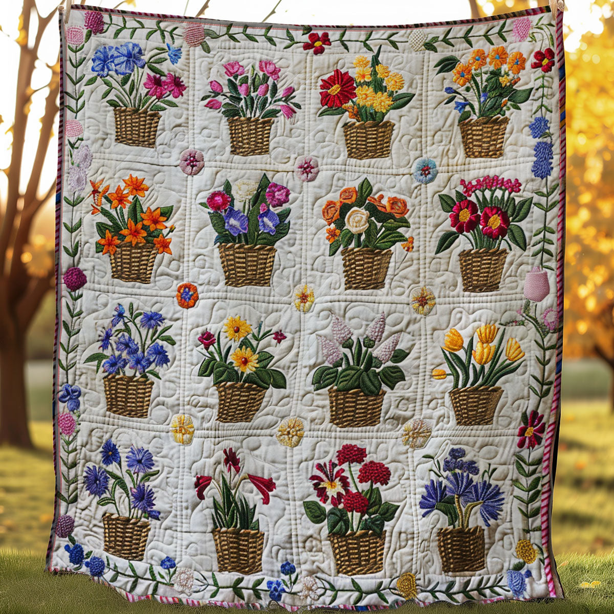 Flowers WJ1106009CL Quilt
