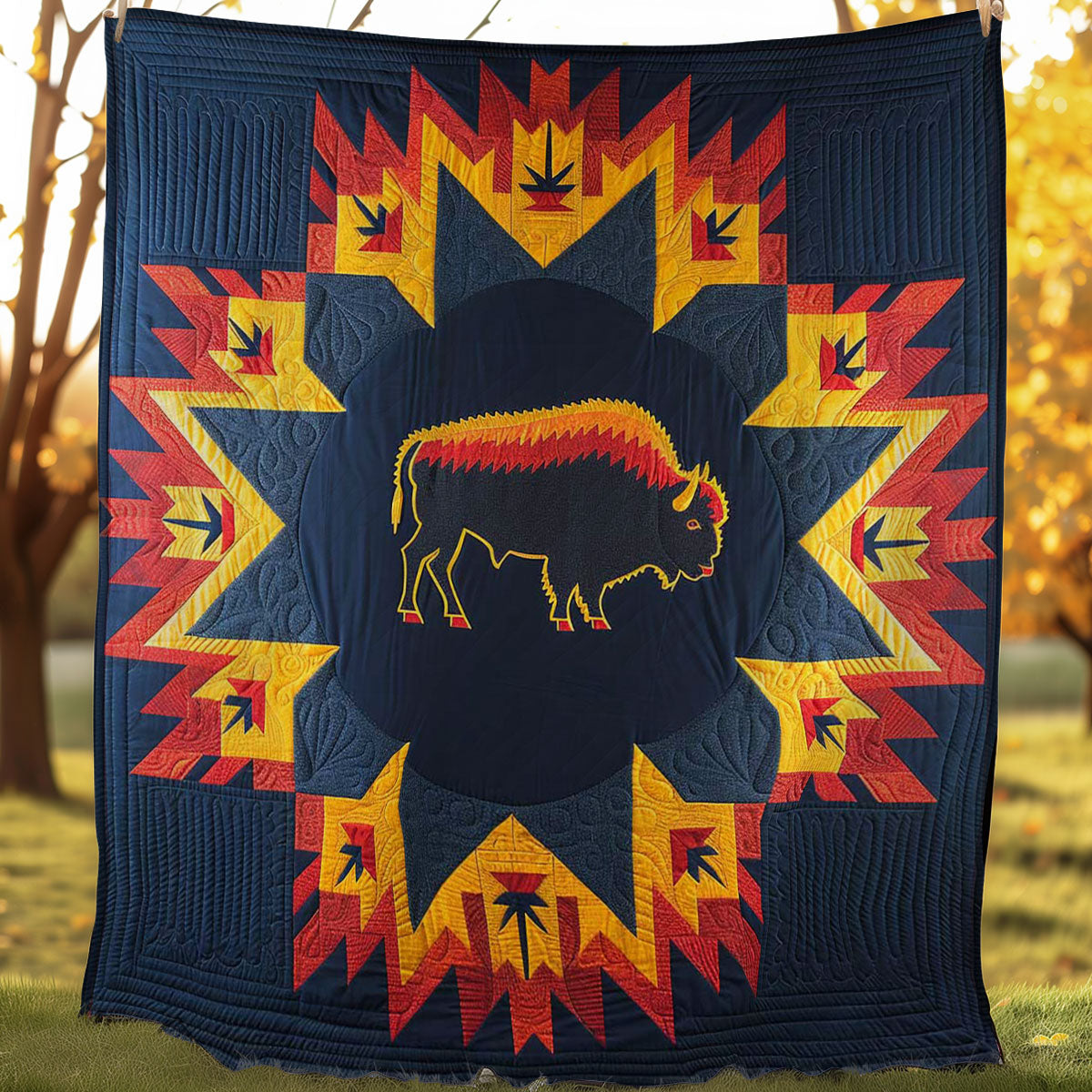 Native American Bison WJ2606012CL Quilt
