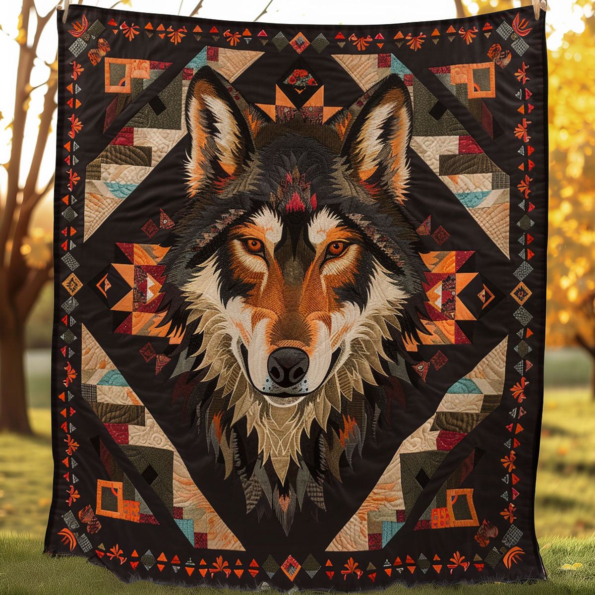 Wolf Native American WJ1106016CL Quilt