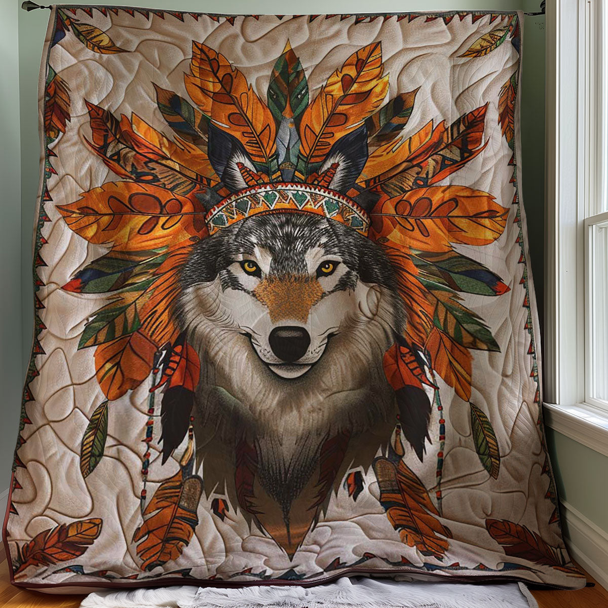 Wolf Native American WJ2008026CL Quilt