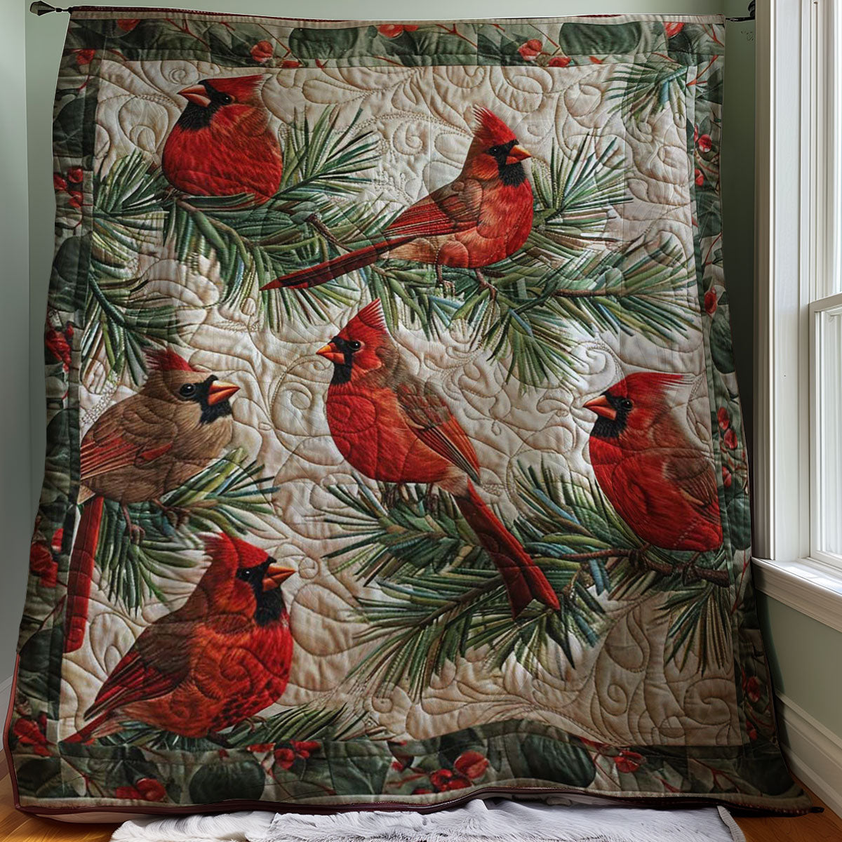 Cardinal Bird WJ2906004CL Quilt