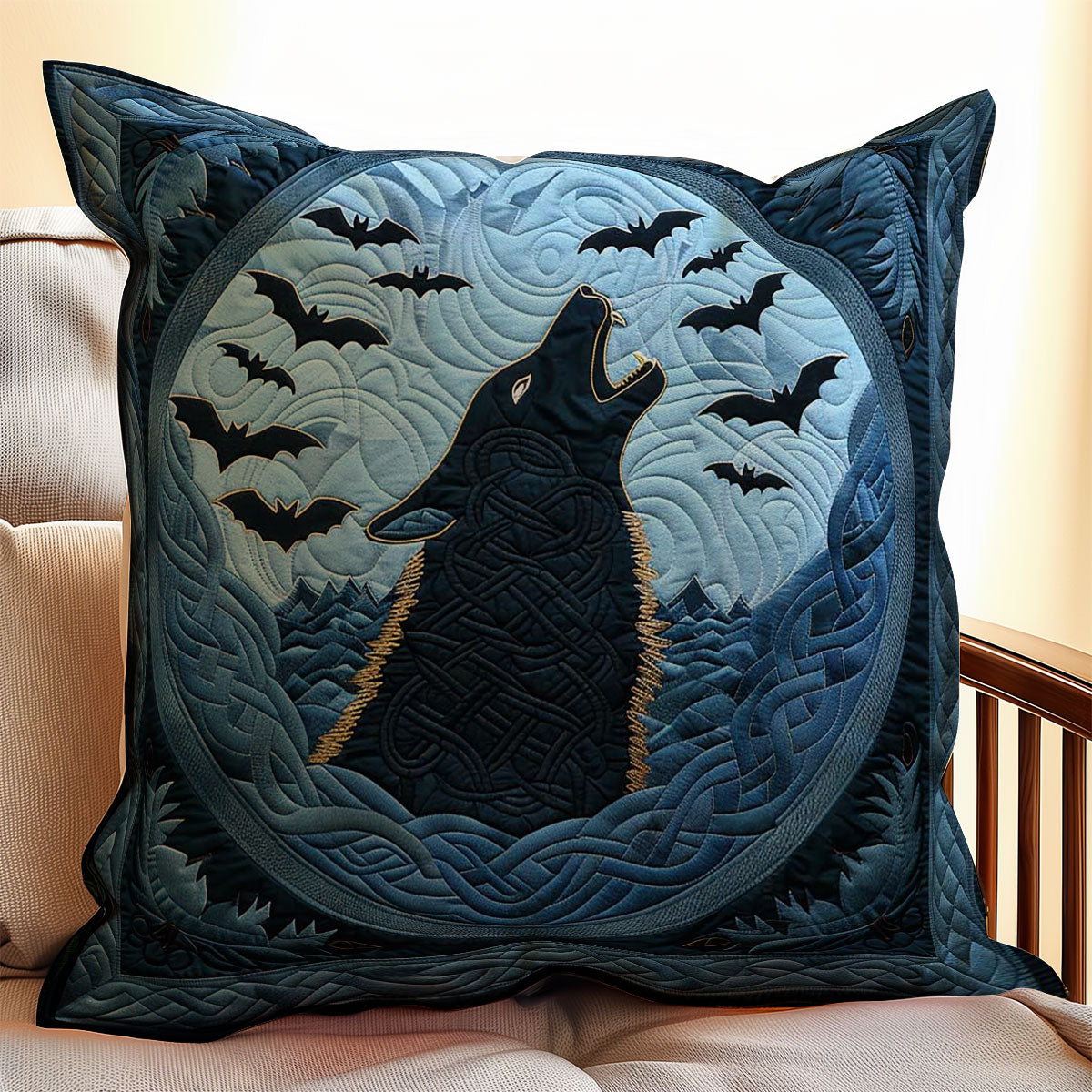Full Moon Wolf WJ1807025CL Quilt Pillow Case