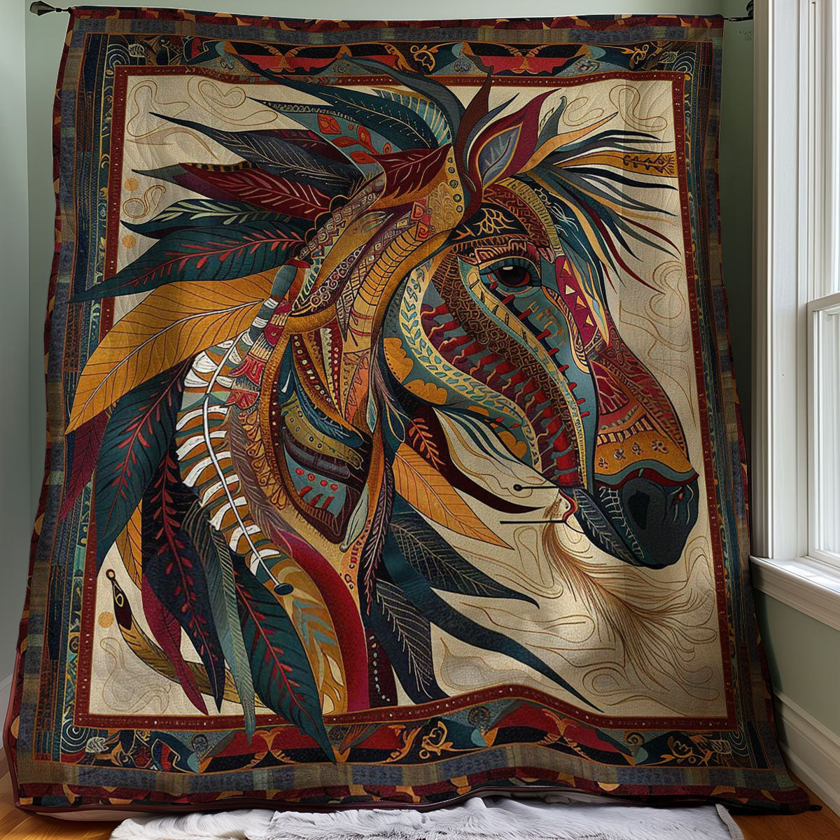 Horse Native American WJ0207004CL Quilt