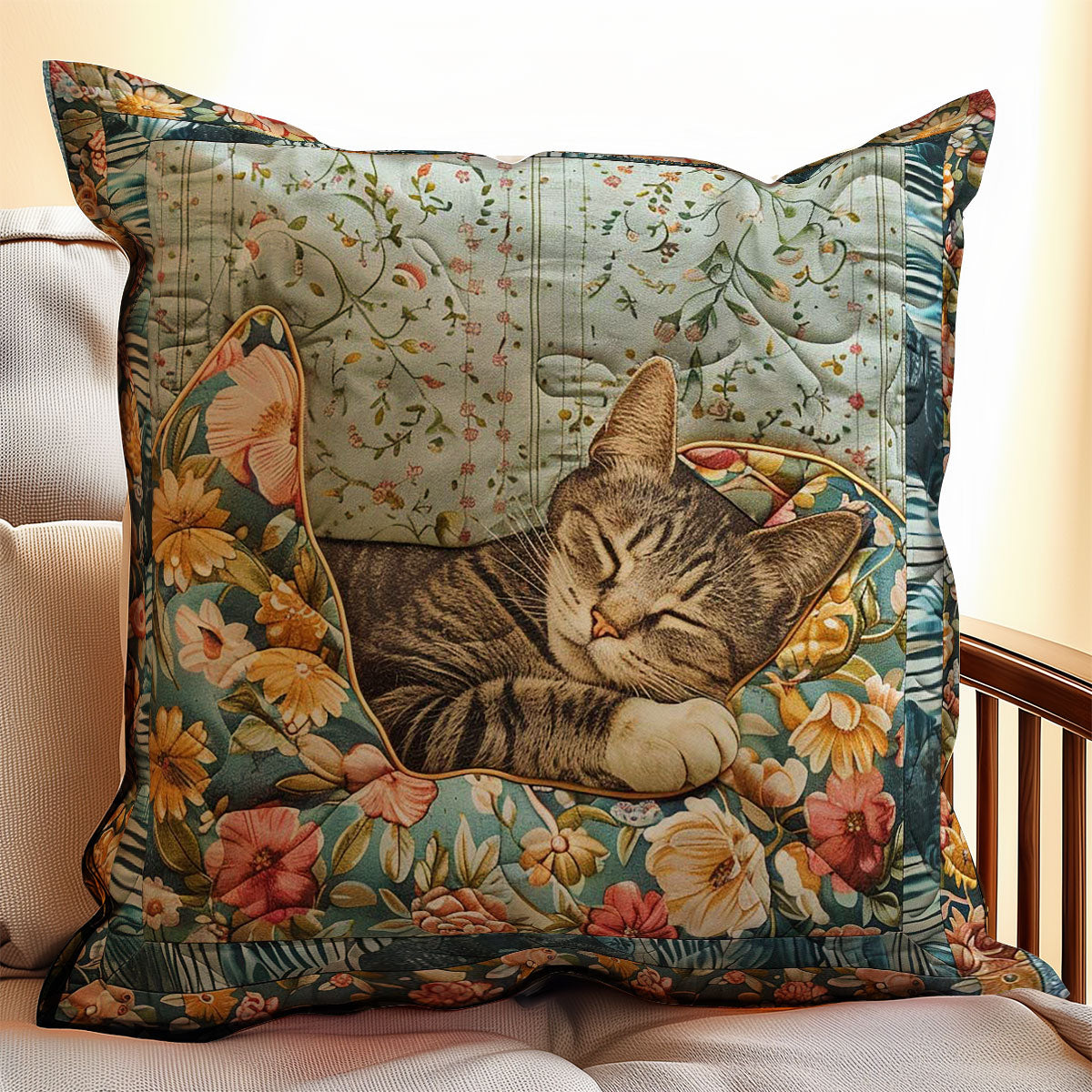 Sleeping Cat WJ2007048CL Quilt Pillow Case