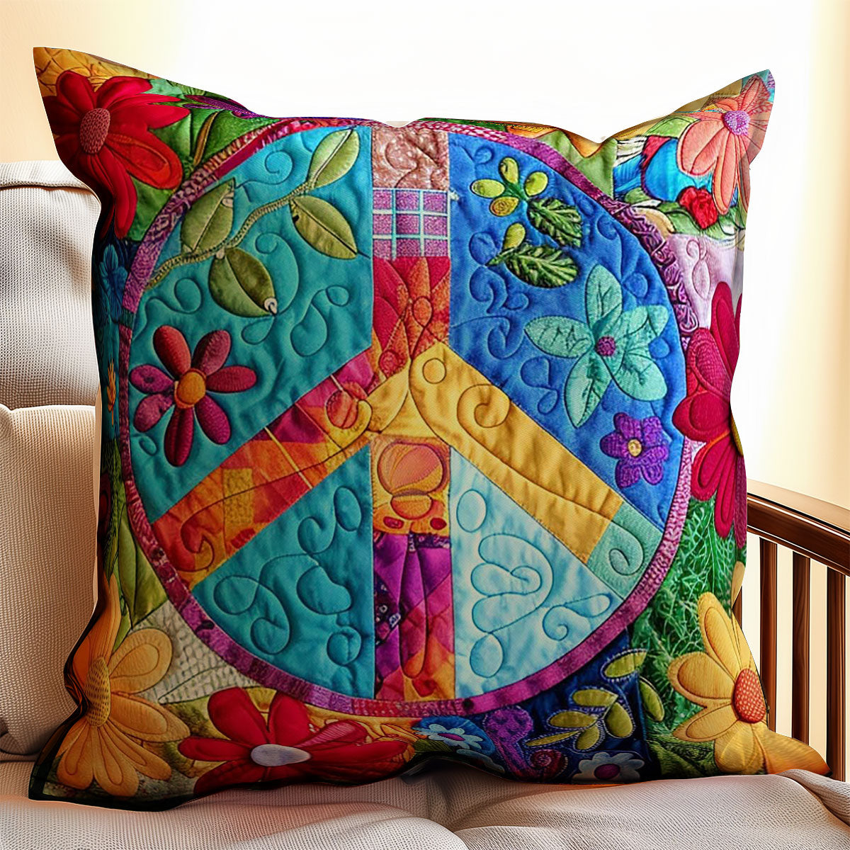 Trippy Hippie Sign WJ2507044CL Quilt Pillow Case