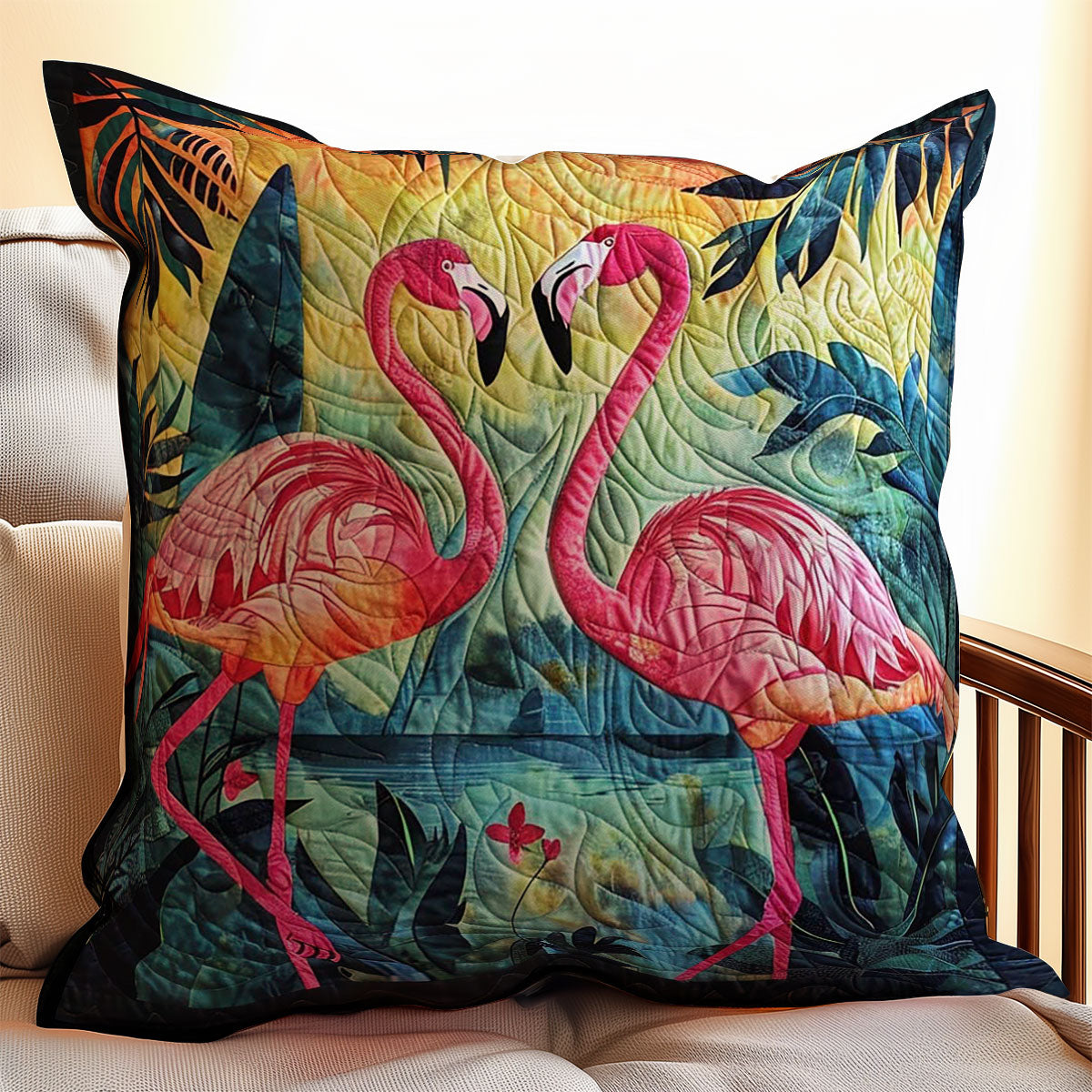 Tropical Flamingo WJ2408038CL Quilt Pillow Case