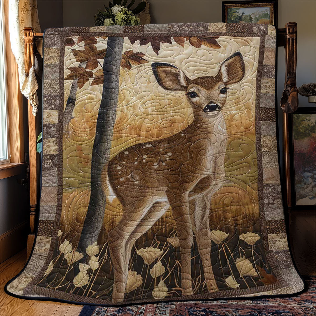 Baby Deer In The Wood WJ0909002CL Quilt