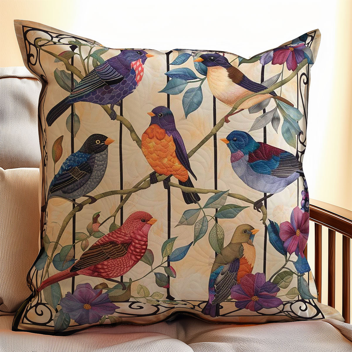 Birds WJ0909031CL Quilt Pillow Case
