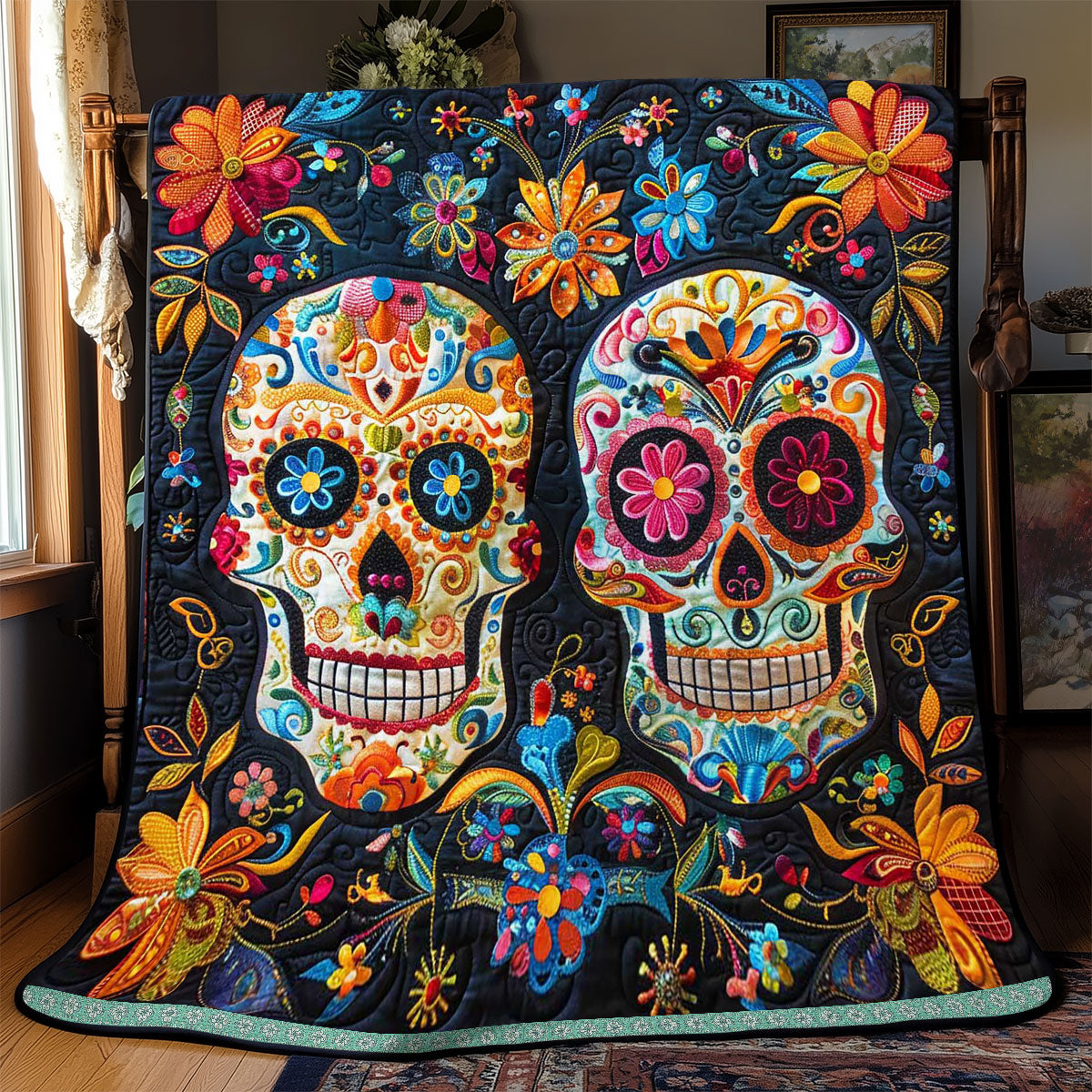 Calavera Sugar Skulls WJ1709006CL Quilt