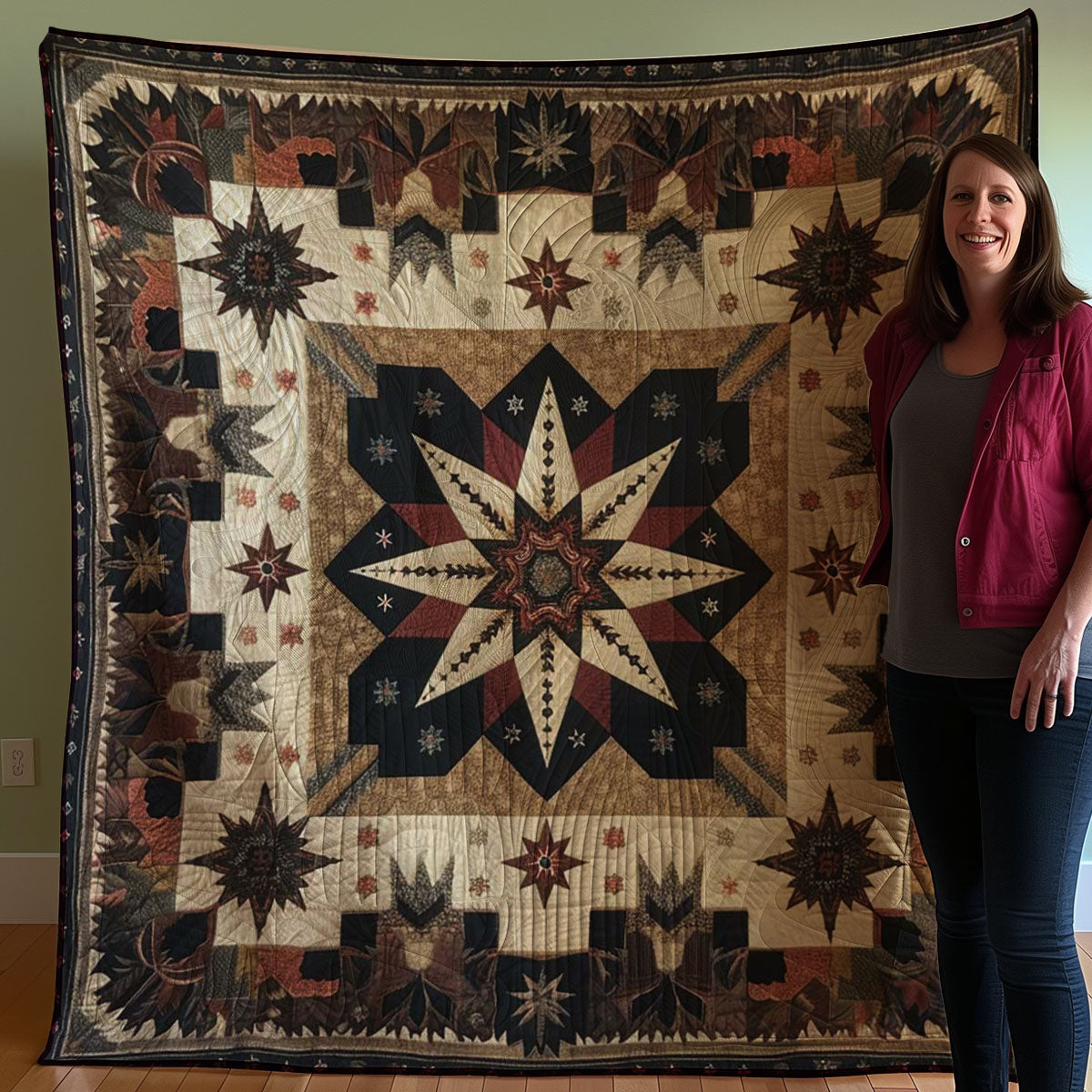 Cowboy Inspired Star WJ1007004CL Quilt