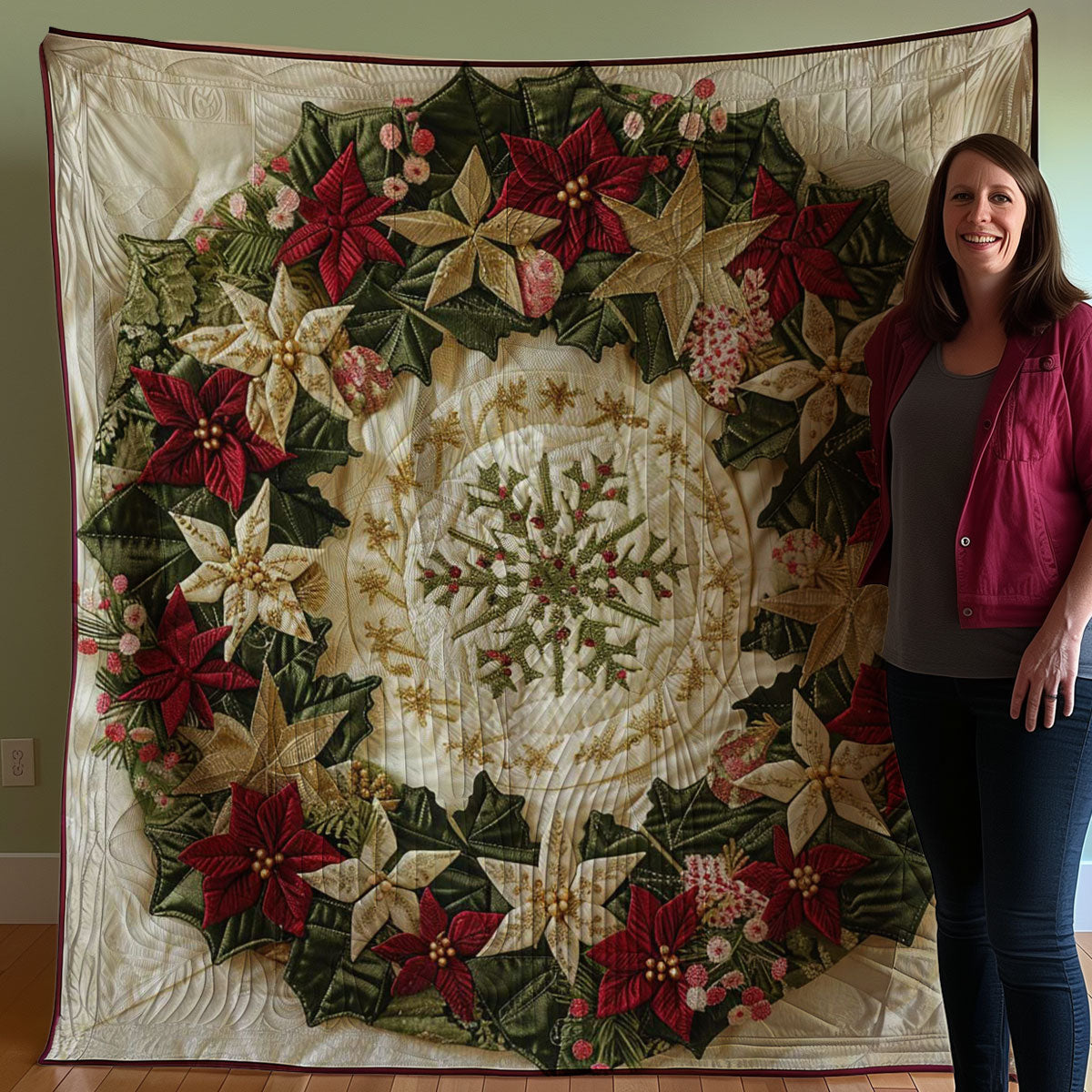Evergreen Wreath WJ0807010CL Quilt